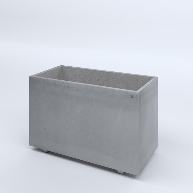 FIORIERE IN CEMENTO LISCE RETTANGOLARI PIEDINI SEPARATI IMPERMEABILIZZATE CM100X50X64H GRIGIO