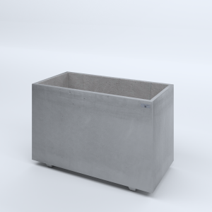 FIORIERE IN CEMENTO LISCE RETTANGOLARI PIEDINI SEPARATI IMPERMEABILIZZATE CM100X50X64H GRIGIO