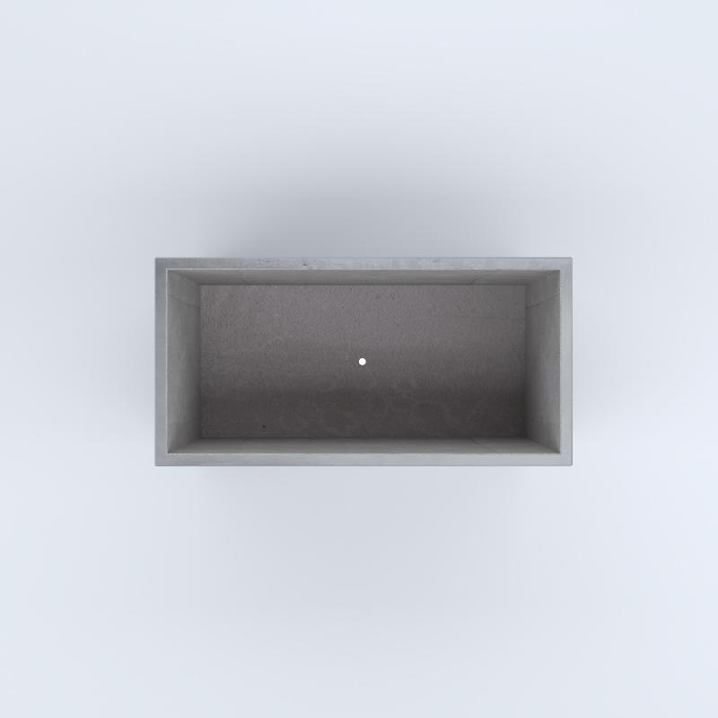 FIORIERE IN CEMENTO LISCE RETTANGOLARI PIEDINI SEPARATI IMPERMEABILIZZATE CM100X50X64H GRIGIO