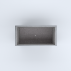 FIORIERE IN CEMENTO LISCE RETTANGOLARI PIEDINI SEPARATI IMPERMEABILIZZATE CM100X50X64H GRIGIO