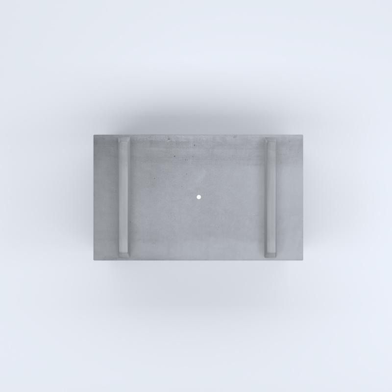 FIORIERE IN CEMENTO LISCE RETTANGOLARI PIEDINI SEPARATI IMPERMEABILIZZATE CM100X60X54H GRIGIO