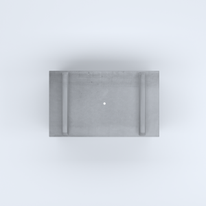FIORIERE IN CEMENTO LISCE RETTANGOLARI PIEDINI SEPARATI IMPERMEABILIZZATE CM100X60X54H GRIGIO