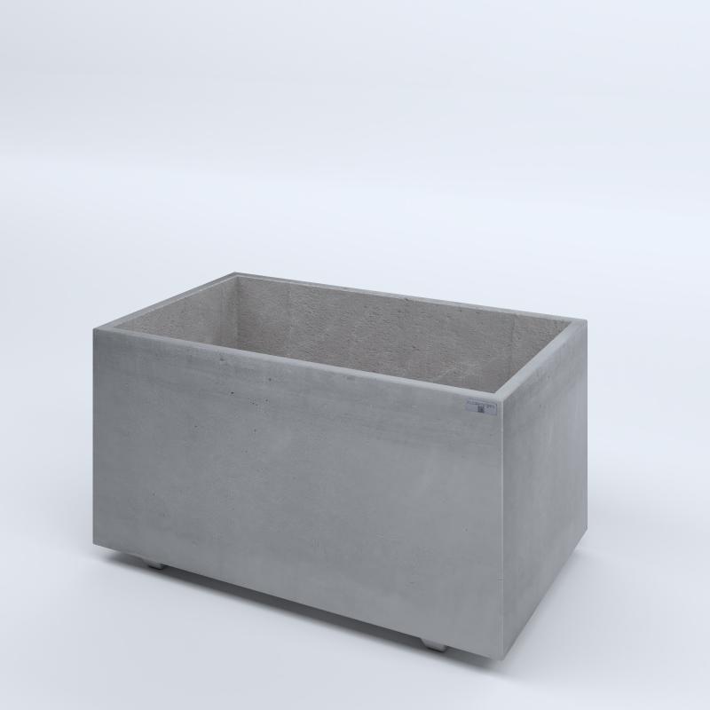 FIORIERE IN CEMENTO LISCE RETTANGOLARI PIEDINI SEPARATI IMPERMEABILIZZATE CM100X60X54H GRIGIO