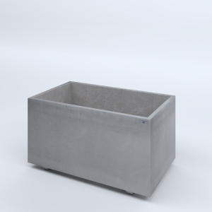 FIORIERE IN CEMENTO LISCE RETTANGOLARI PIEDINI SEPARATI IMPERMEABILIZZATE CM100X60X54H GRIGIO
