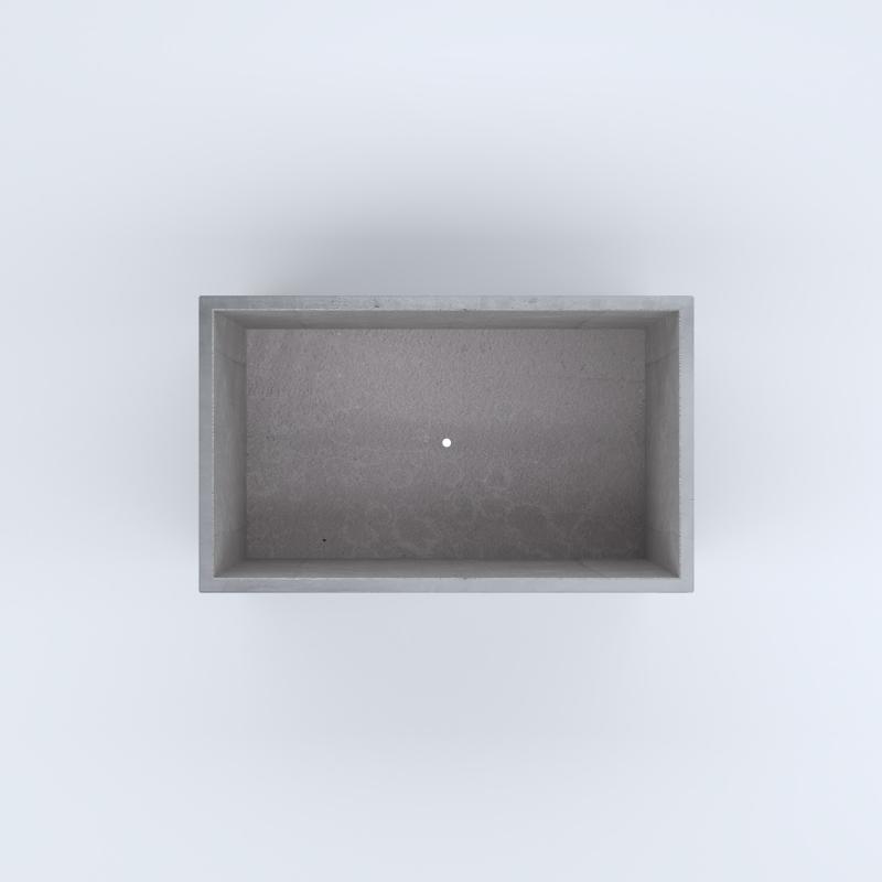 FIORIERE IN CEMENTO LISCE RETTANGOLARI PIEDINI SEPARATI IMPERMEABILIZZATE CM100X60X54H GRIGIO