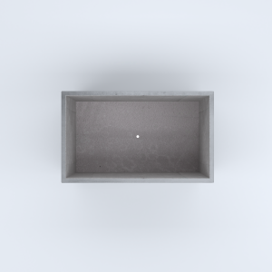 FIORIERE IN CEMENTO LISCE RETTANGOLARI PIEDINI SEPARATI IMPERMEABILIZZATE CM100X60X54H GRIGIO
