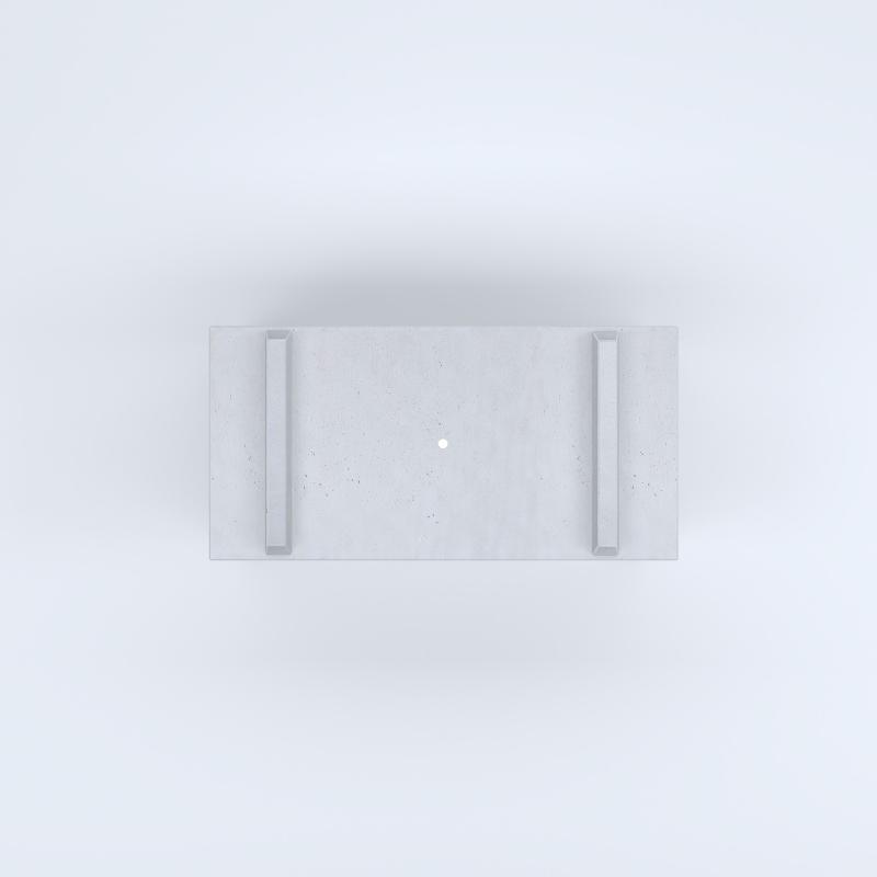 FIORIERE IN CEMENTO LISCE RETTANGOLARI PIEDINI SEPARATI IMPERMEABILIZZATE CM100X50X64H BIANCO