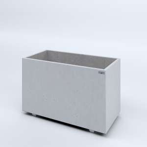 FIORIERE IN CEMENTO LISCE RETTANGOLARI PIEDINI SEPARATI IMPERMEABILIZZATE CM100X50X64H BIANCO