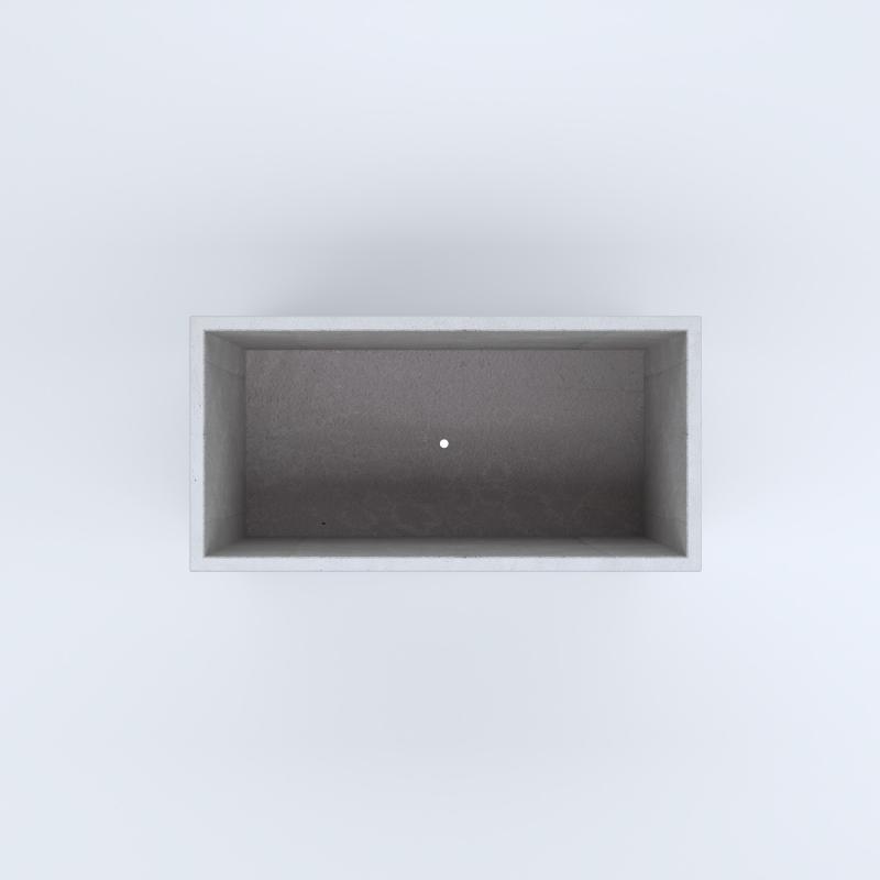 FIORIERE IN CEMENTO LISCE RETTANGOLARI PIEDINI SEPARATI IMPERMEABILIZZATE CM100X50X64H BIANCO