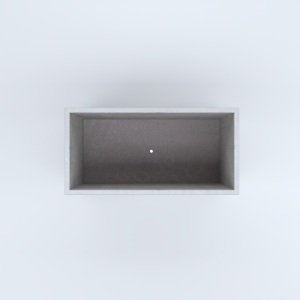 FIORIERE IN CEMENTO LISCE RETTANGOLARI PIEDINI SEPARATI IMPERMEABILIZZATE CM100X50X64H BIANCO