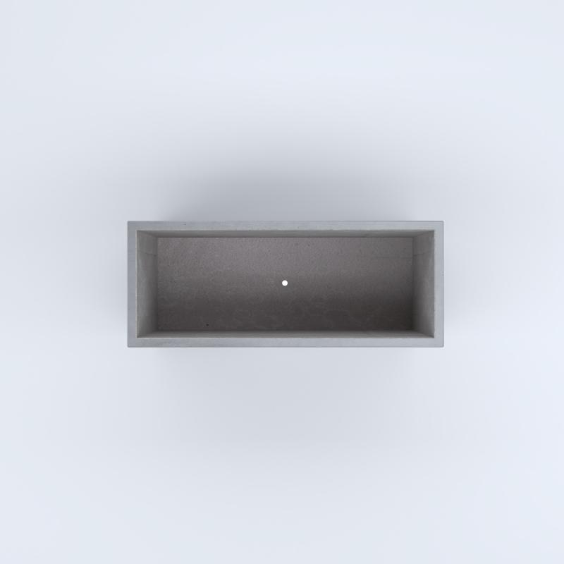 FIORIERE IN CEMENTO LISCE RETTANGOLARI PIEDINI SEPARATI IMPERMEABILIZZATE CM100X40X54H GRIGIO