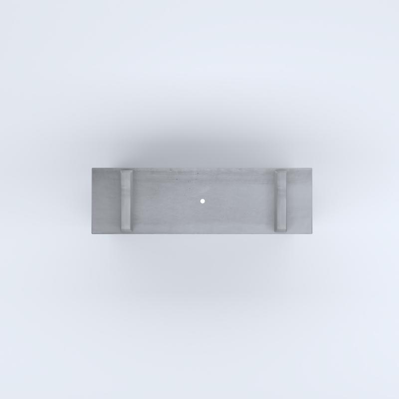 FIORIERE IN CEMENTO LISCE RETTANGOLARI PIEDINI SEPARATI IMPERMEABILIZZATE CM100X30X54H GRIGIO