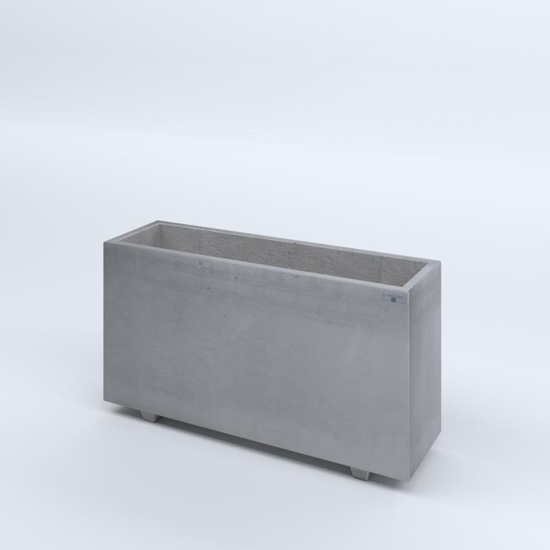 FIORIERE IN CEMENTO LISCE RETTANGOLARI PIEDINI SEPARATI IMPERMEABILIZZATE CM100X30X54H GRIGIO