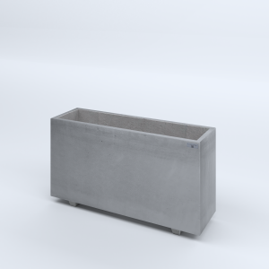 FIORIERE IN CEMENTO LISCE RETTANGOLARI PIEDINI SEPARATI IMPERMEABILIZZATE CM100X30X54H GRIGIO