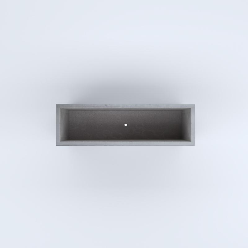 FIORIERE IN CEMENTO LISCE RETTANGOLARI PIEDINI SEPARATI IMPERMEABILIZZATE CM100X30X54H GRIGIO