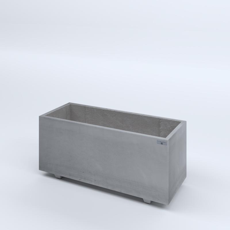 FIORIERE IN CEMENTO LISCE RETTANGOLARI PIEDINI SEPARATI IMPERMEABILIZZATE CM100X40X44H GRIGIO