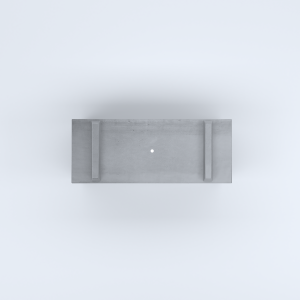 FIORIERE IN CEMENTO LISCE RETTANGOLARI PIEDINI SEPARATI IMPERMEABILIZZATE CM100X40X44H GRIGIO