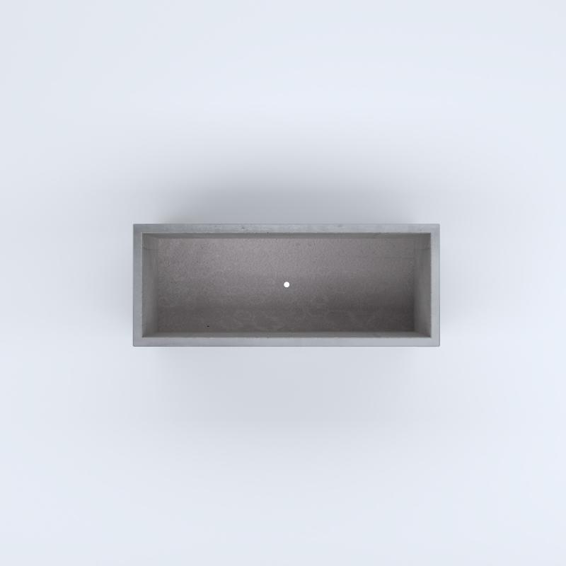 FIORIERE IN CEMENTO LISCE RETTANGOLARI PIEDINI SEPARATI IMPERMEABILIZZATE CM100X40X44H GRIGIO