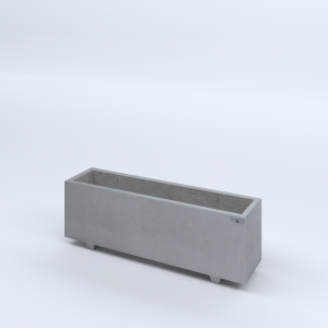 FIORIERE IN CEMENTO LISCE RETTANGOLARI PIEDINI SEPARATI IMPERMEABILIZZATE CM100X25X34H GRIGIO