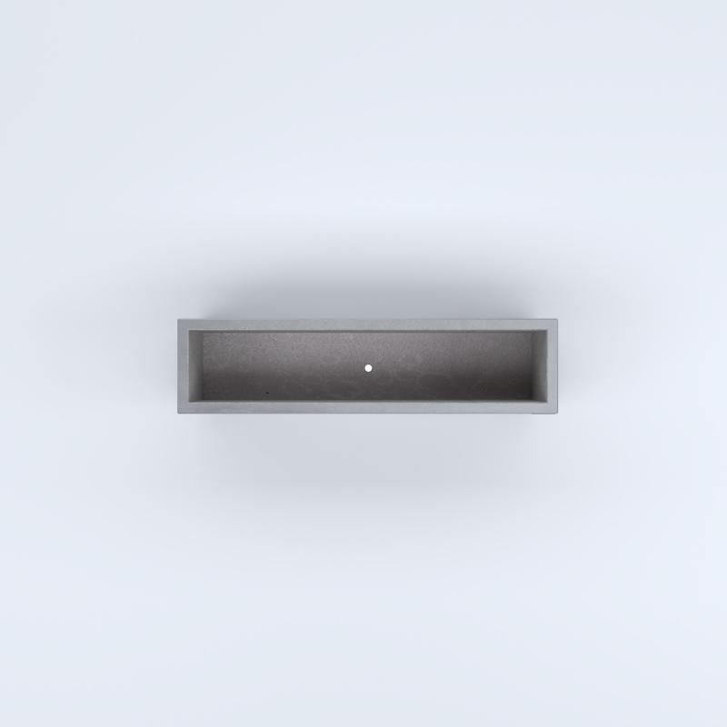 FIORIERE IN CEMENTO LISCE RETTANGOLARI PIEDINI SEPARATI IMPERMEABILIZZATE CM100X25X34H GRIGIO
