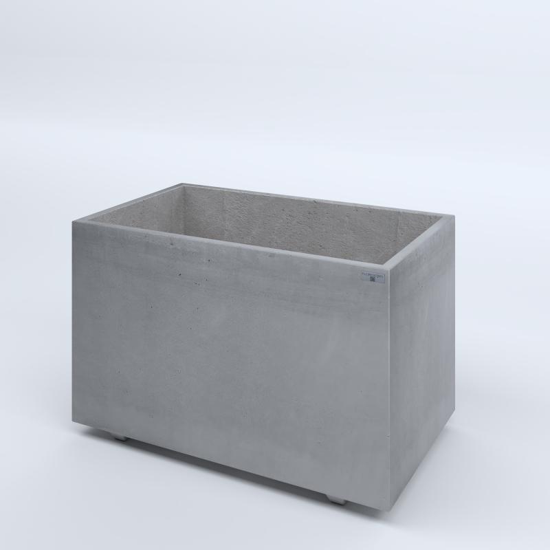 FIORIERE IN CEMENTO LISCE RETTANGOLARI PIEDINI SEPARATI IMPERMEABILIZZATE CM100X60X64H GRIGIO
