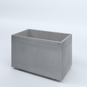 FIORIERE IN CEMENTO LISCE RETTANGOLARI PIEDINI SEPARATI IMPERMEABILIZZATE CM100X60X64H GRIGIO