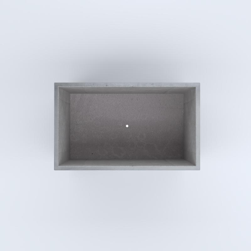 FIORIERE IN CEMENTO LISCE RETTANGOLARI PIEDINI SEPARATI IMPERMEABILIZZATE CM100X60X64H GRIGIO