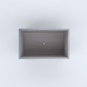 FIORIERE IN CEMENTO LISCE RETTANGOLARI PIEDINI SEPARATI IMPERMEABILIZZATE CM100X60X64H GRIGIO