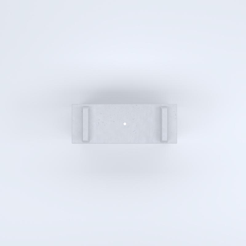 FIORIERE IN CEMENTO LISCE RETTANGOLARI PIEDINI SEPARATI IMPERMEABILIZZATE CM80X30X54H BIANCO