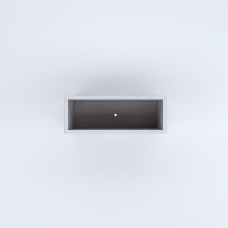 FIORIERE IN CEMENTO LISCE RETTANGOLARI PIEDINI SEPARATI IMPERMEABILIZZATE CM80X30X54H BIANCO