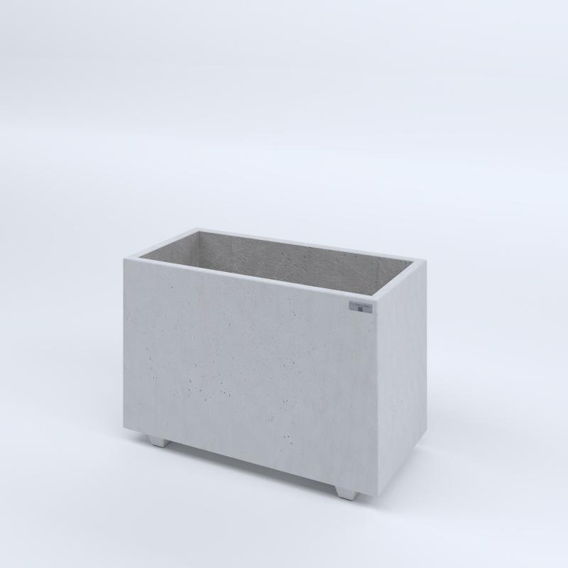FIORIERE IN CEMENTO LISCE RETTANGOLARI PIEDINI SEPARATI IMPERMEABILIZZATE CM80X40X54H BIANCO