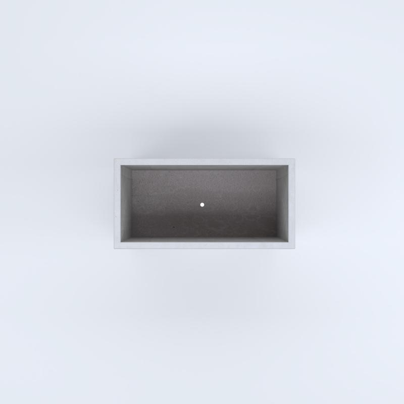 FIORIERE IN CEMENTO LISCE RETTANGOLARI PIEDINI SEPARATI IMPERMEABILIZZATE CM80X40X54H BIANCO