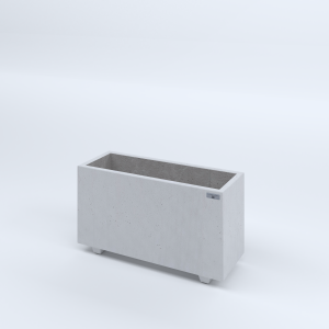 FIORIERE IN CEMENTO LISCE RETTANGOLARI PIEDINI SEPARATI IMPERMEABILIZZATE CM80X30X44H BIANCO