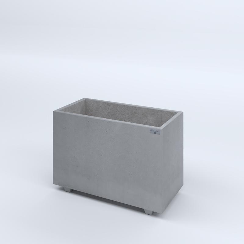 FIORIERE IN CEMENTO LISCE RETTANGOLARI PIEDINI SEPARATI IMPERMEABILIZZATE CM80X40X54H GRIGIO