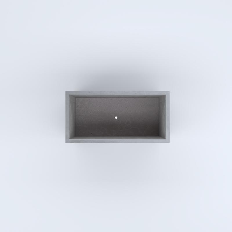 FIORIERE IN CEMENTO LISCE RETTANGOLARI PIEDINI SEPARATI IMPERMEABILIZZATE CM80X40X54H GRIGIO