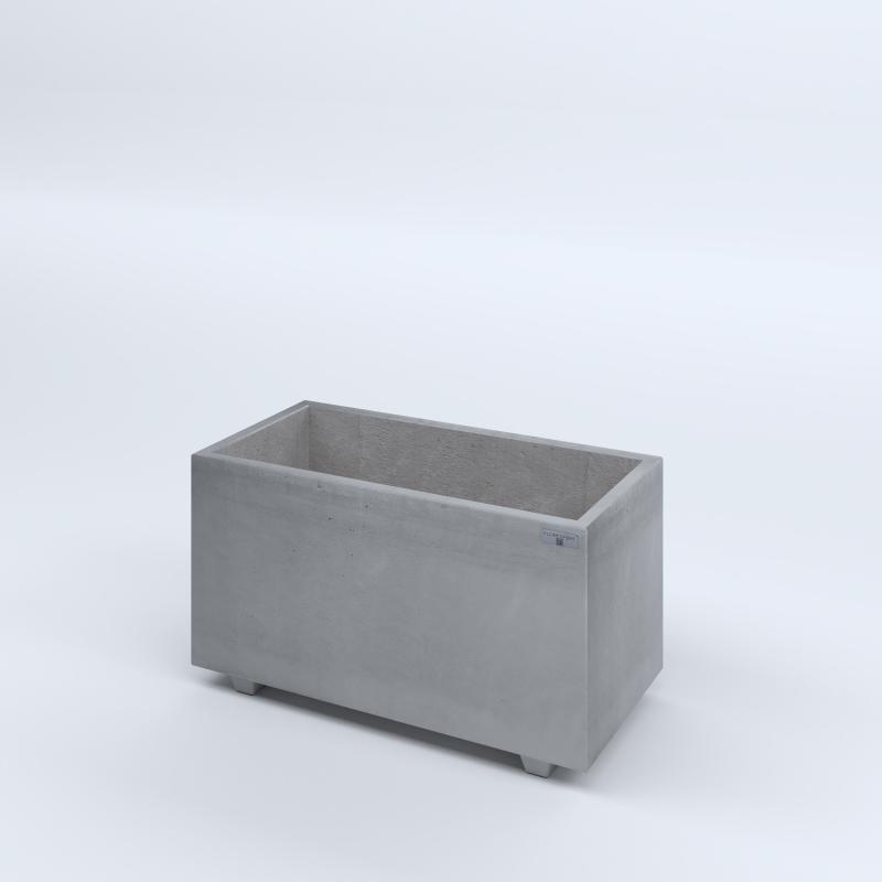 FIORIERE IN CEMENTO LISCE RETTANGOLARI PIEDINI SEPARATI IMPERMEABILIZZATE CM80X40X44H GRIGIO