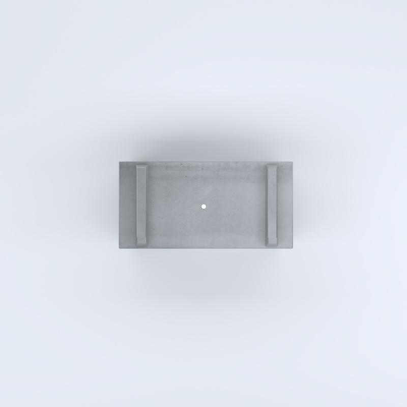 FIORIERE IN CEMENTO LISCE RETTANGOLARI PIEDINI SEPARATI IMPERMEABILIZZATE CM80X40X44H GRIGIO