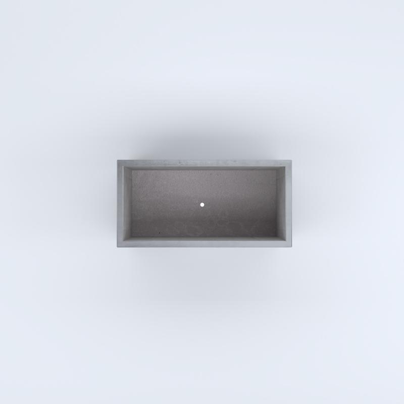 FIORIERE IN CEMENTO LISCE RETTANGOLARI PIEDINI SEPARATI IMPERMEABILIZZATE CM80X40X44H GRIGIO