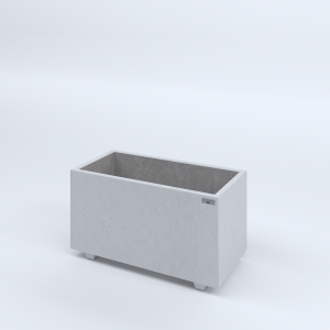 FIORIERE IN CEMENTO LISCE RETTANGOLARI PIEDINI SEPARATI IMPERMEABILIZZATE CM80X40X44H BIANCO