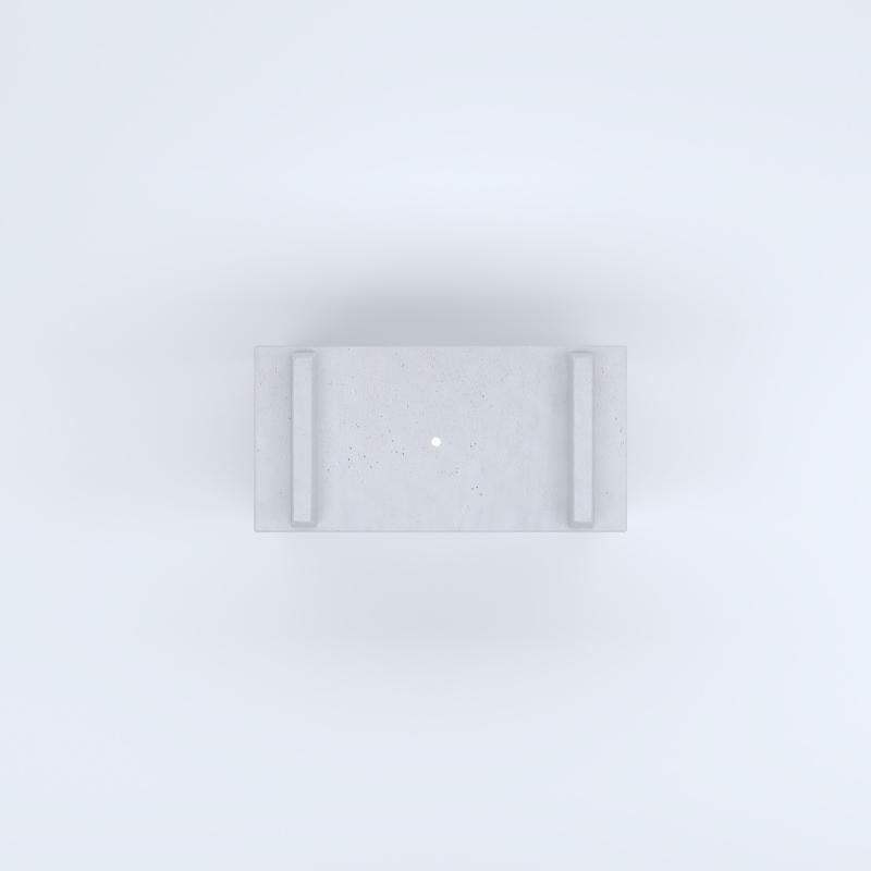 FIORIERE IN CEMENTO LISCE RETTANGOLARI PIEDINI SEPARATI IMPERMEABILIZZATE CM80X40X44H BIANCO