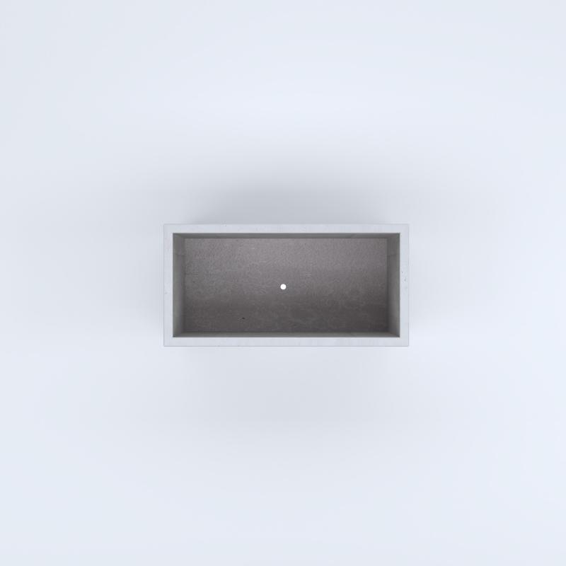 FIORIERE IN CEMENTO LISCE RETTANGOLARI PIEDINI SEPARATI IMPERMEABILIZZATE CM80X40X44H BIANCO