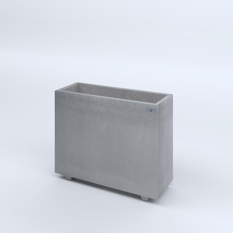 FIORIERE IN CEMENTO LISCE RETTANGOLARI PIEDINI SEPARATI IMPERMEABILIZZATE CM80X30X64H GRIGIO