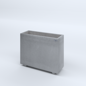FIORIERE IN CEMENTO LISCE RETTANGOLARI PIEDINI SEPARATI IMPERMEABILIZZATE CM80X30X64H GRIGIO