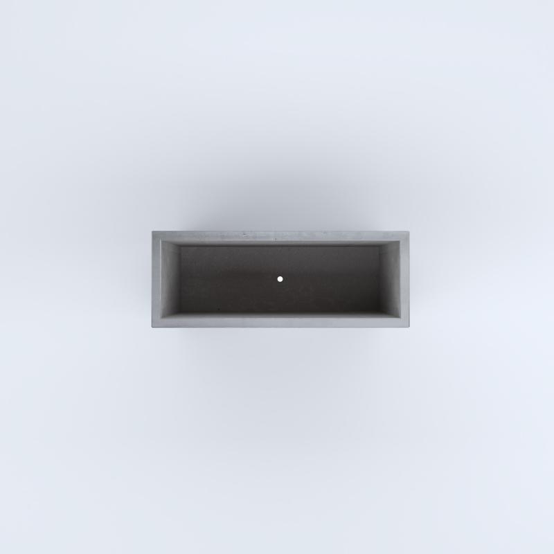 FIORIERE IN CEMENTO LISCE RETTANGOLARI PIEDINI SEPARATI IMPERMEABILIZZATE CM80X30X64H GRIGIO