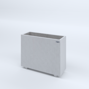 FIORIERE IN CEMENTO LISCE RETTANGOLARI PIEDINI SEPARATI IMPERMEABILIZZATE CM80X30X64H BIANCO