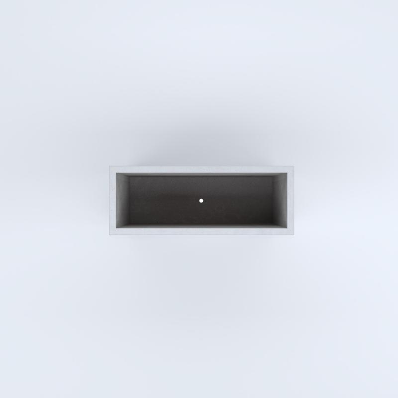 FIORIERE IN CEMENTO LISCE RETTANGOLARI PIEDINI SEPARATI IMPERMEABILIZZATE CM80X30X64H BIANCO