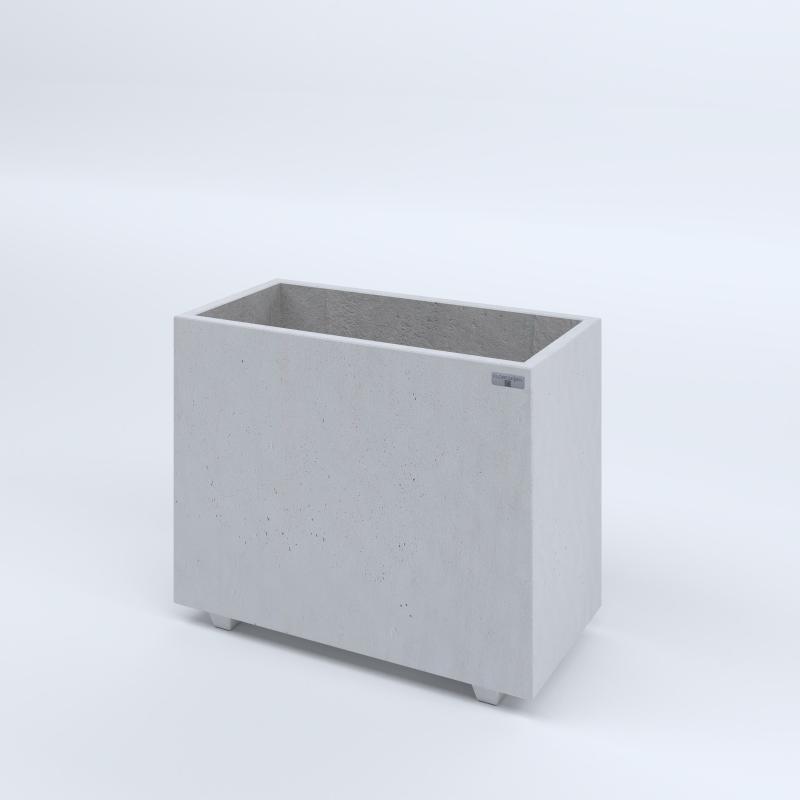 FIORIERE IN CEMENTO LISCE RETTANGOLARI PIEDINI SEPARATI IMPERMEABILIZZATE CM80X40X64H BIANCO