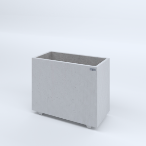 FIORIERE IN CEMENTO LISCE RETTANGOLARI PIEDINI SEPARATI IMPERMEABILIZZATE CM80X40X64H BIANCO
