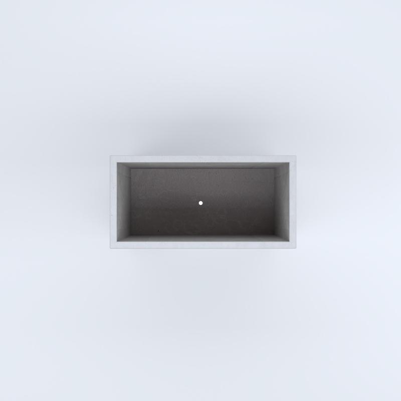 FIORIERE IN CEMENTO LISCE RETTANGOLARI PIEDINI SEPARATI IMPERMEABILIZZATE CM80X40X64H BIANCO