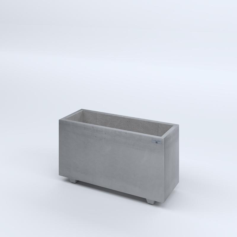 FIORIERE IN CEMENTO LISCE RETTANGOLARI PIEDINI SEPARATI IMPERMEABILIZZATE CM80X30X44H GRIGIO
